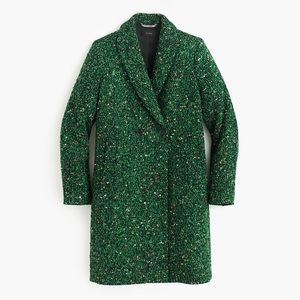 NWT J.Crew Daphne Topcoat Green Italian Tweed 4T